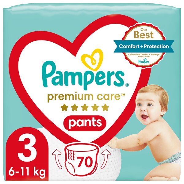 Акція на PAMPERS Детские одноразовые подгузневые трусики Premium Care Pants Midi (6-11 кг) Джамбо 70шт від MOYO