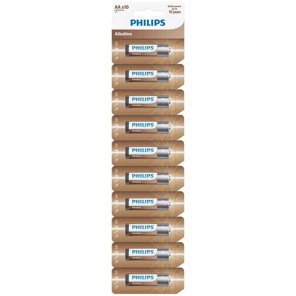 

Батарейка Philips Entry Alkaline AА лента 10 (LR6AL10S/10)