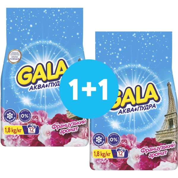 

Стиральный порошок Gala Аква-Пудра Французский аромат Автомат 1.8 кг