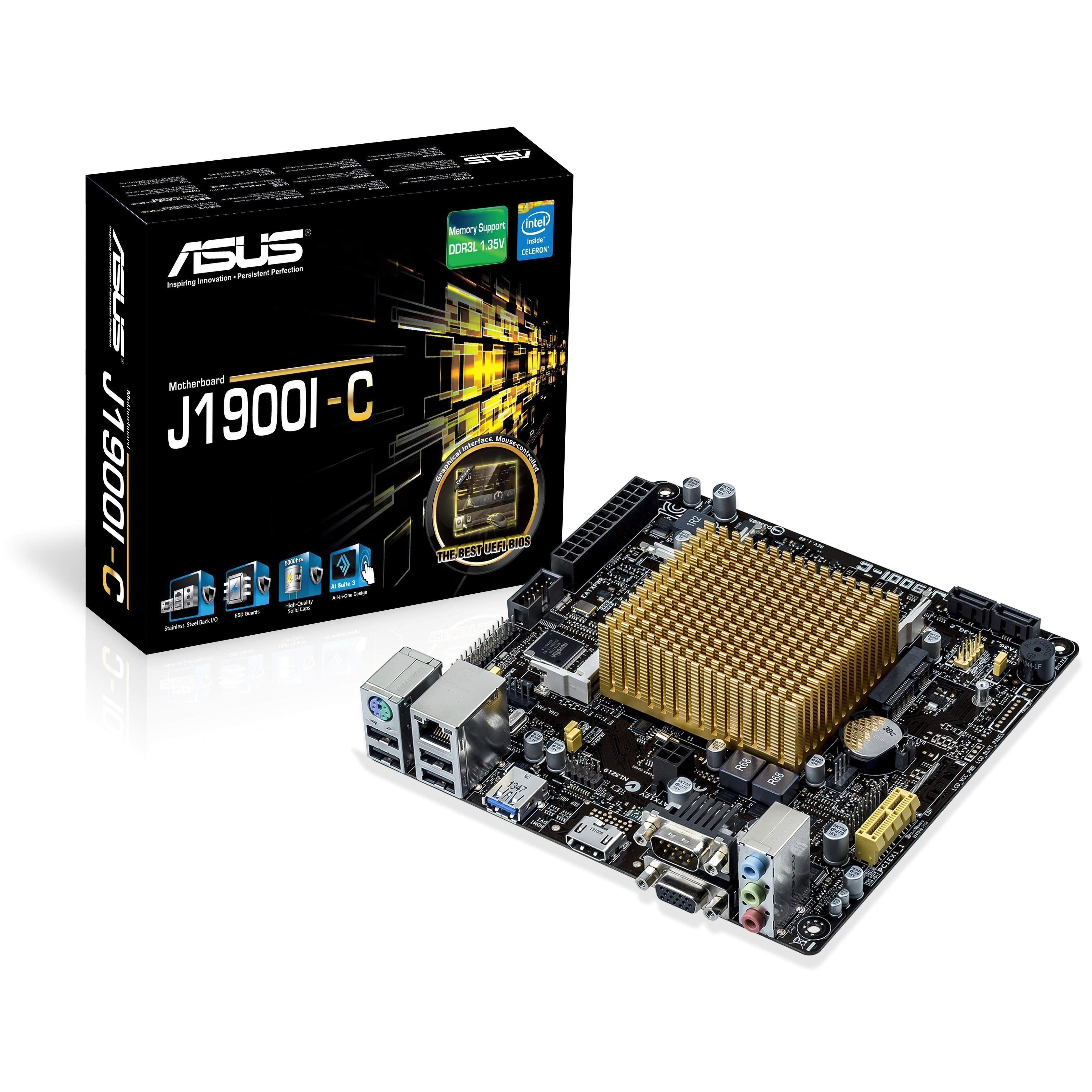 Материнська плата ASUS J1900I-C CPU Celeron Quad-Core 2.0GHz 2xDDR3 SO-DIMM VGA-HDMI Com mITXфото1