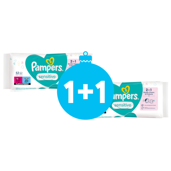 

Салфетки влажные детские Pampers Sensitive 52шт