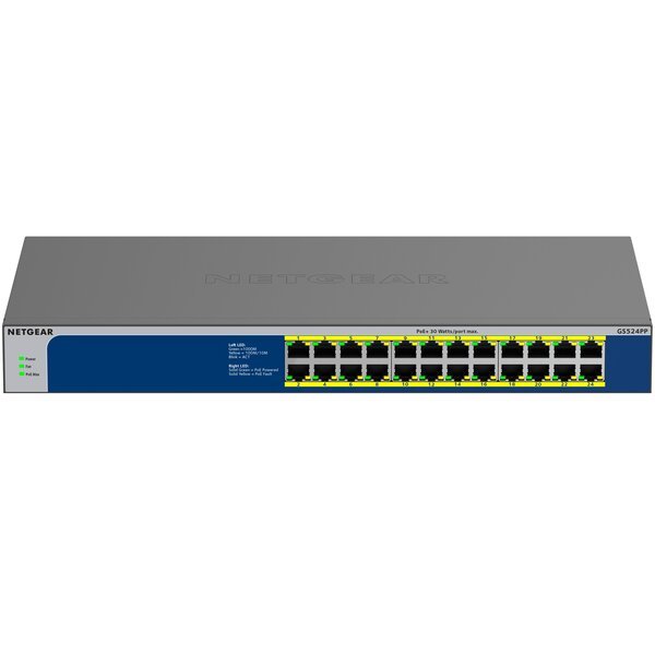 Коммутатор NETGEAR GS524PP 24xGE PoE+(300Вт), неуправляемый