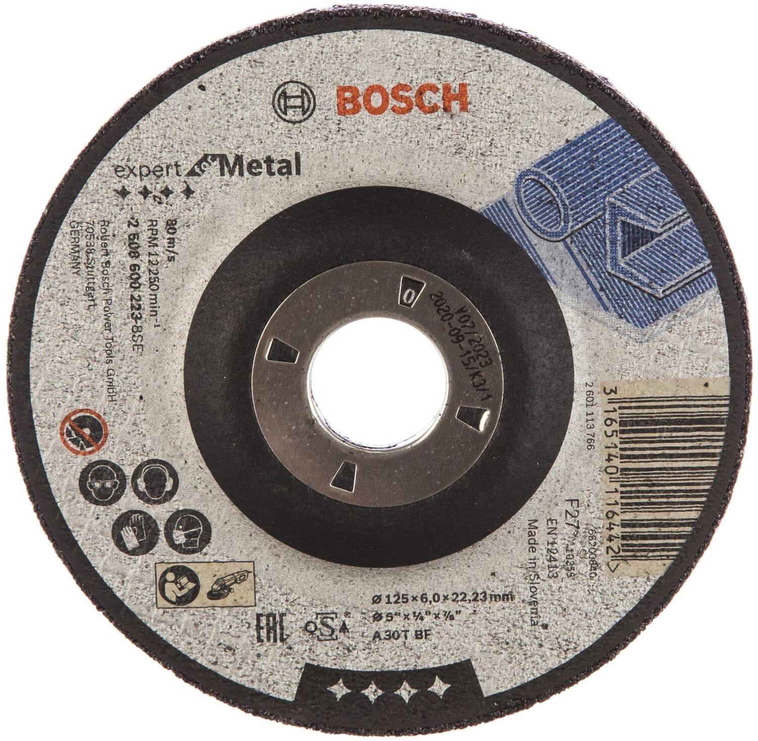 Диск шліфувальний по металу Bosch 125х22, 2мм (2.608.600.223)фото