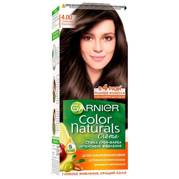 

Краска для волос Garnier Color Naturals 4.00 Глубокий темно-каштановый