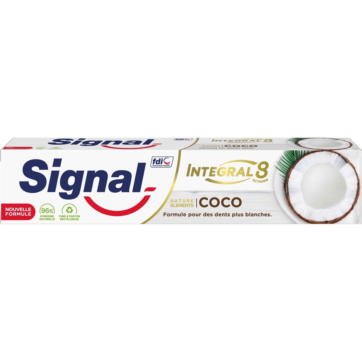 Відбілююча зубна паста Signal Integral 8 Nature Elements з кокосом 75 млфото