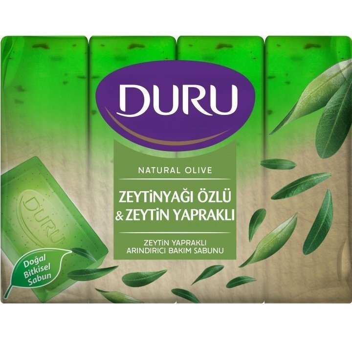 Мыло туалетное Duru Natural С экстрактом оливкового масла и листьями масла 4*150г фото 
