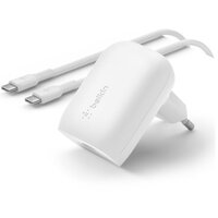 Мережевий ЗП Belkin Home Charger 30W PD PPS USB-C &ndash; USB-C 1m (WCA005VF1MWH-B6)