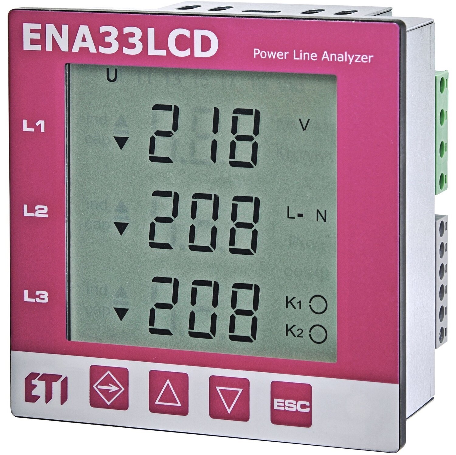 Трехфазный анализатор сети ETI ENA33LCD (96x96мм, 230V AC) (4656910) фото 