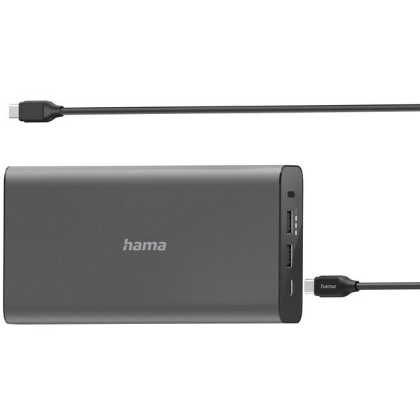 Акція на Портативное зарядное устройство Power Bank Hama Universal 26800 mAh PD 5-20V/60W Grey (00200012) від MOYO