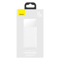 Портативное зарядное устройство Power Bank Baseus 10000mAh 15W Bipow 2xUSB/USB-C/microUSB White