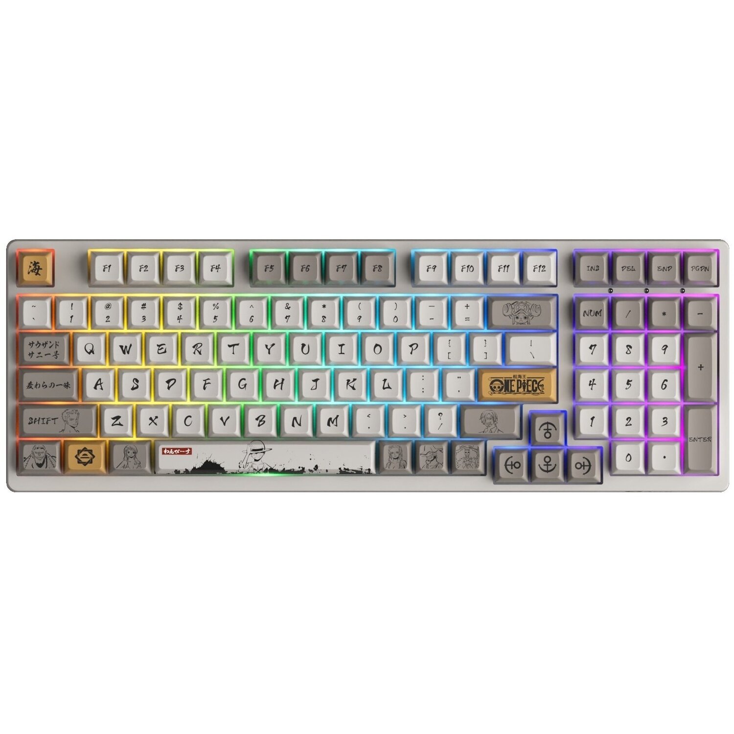 Клавіатура Akko 3098 RGB One Piece Calligraphy (Hotswappable) CS Jelly Blueфото