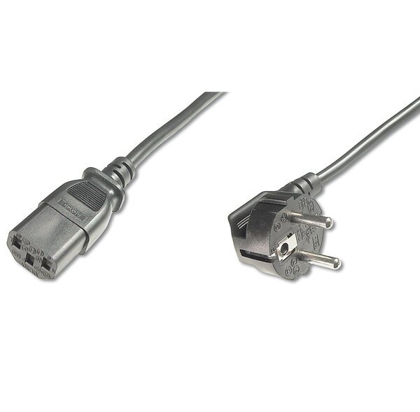 

Кабель питания DIGITUS Schuko 90 - C13 M/F, 0.75m, Black (AK-440109-008-S)