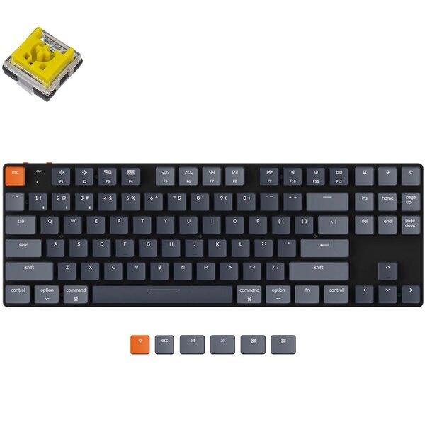 Акція на Клавиатура Keychron K1SE 87 Key Optical Banana RGB Hot-Swap WL UA Black (K1SEE4_Keychron) від MOYO