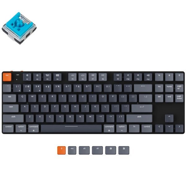 Акція на Клавиатура Keychron K1SE 87 Key Optical Blue RGB Hot-Swap WL UA Black (K1SEE2_Keychron) від MOYO