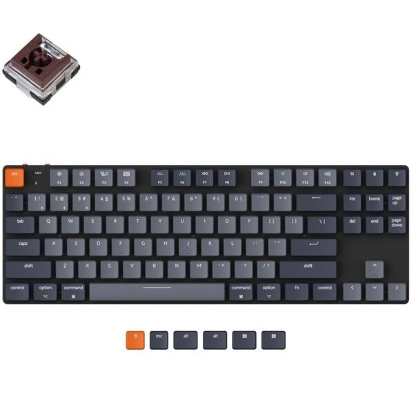 Акція на Клавиатура Keychron K1SE 87 Key Optical Brown White Led Hot-Swap WL UA Black (K1SED3_Keychron) від MOYO