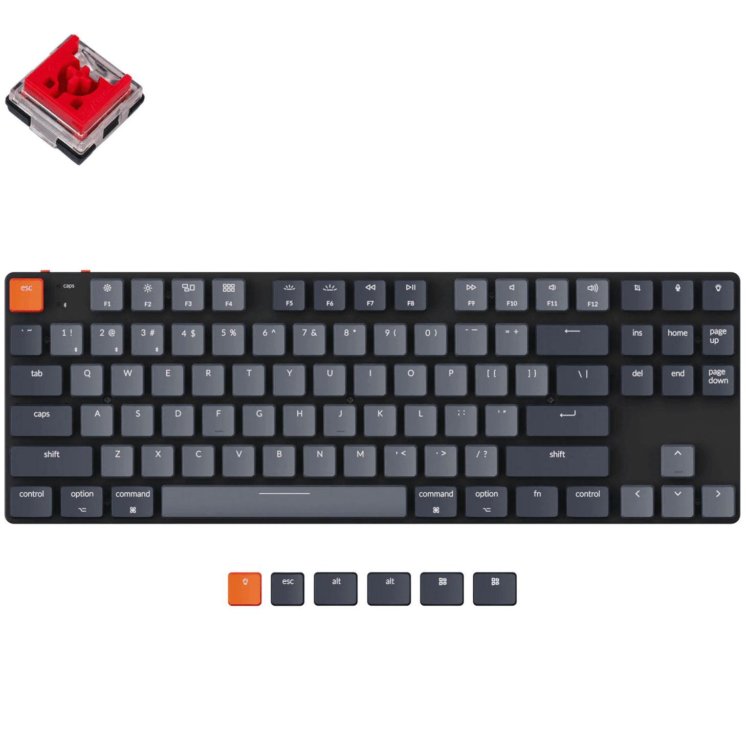 Клавиатура Keychron K1SE 87 Key Optical Red White Led Hot-Swap WL UA Black (K1SED1_Keychron) фото 
