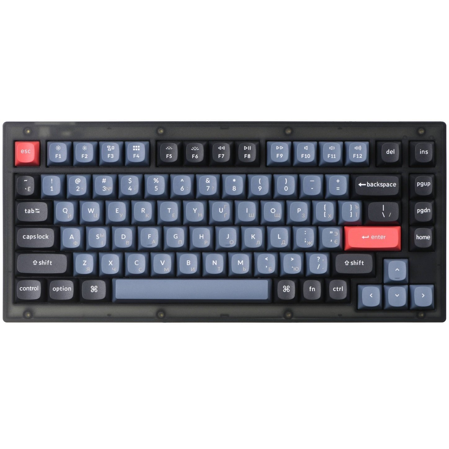 Клавіатура Keychron V1 84 Key QMK Gateron G PRO Brown Hot-Swap RGB Frosted Black (V1A3_Keychron)фото