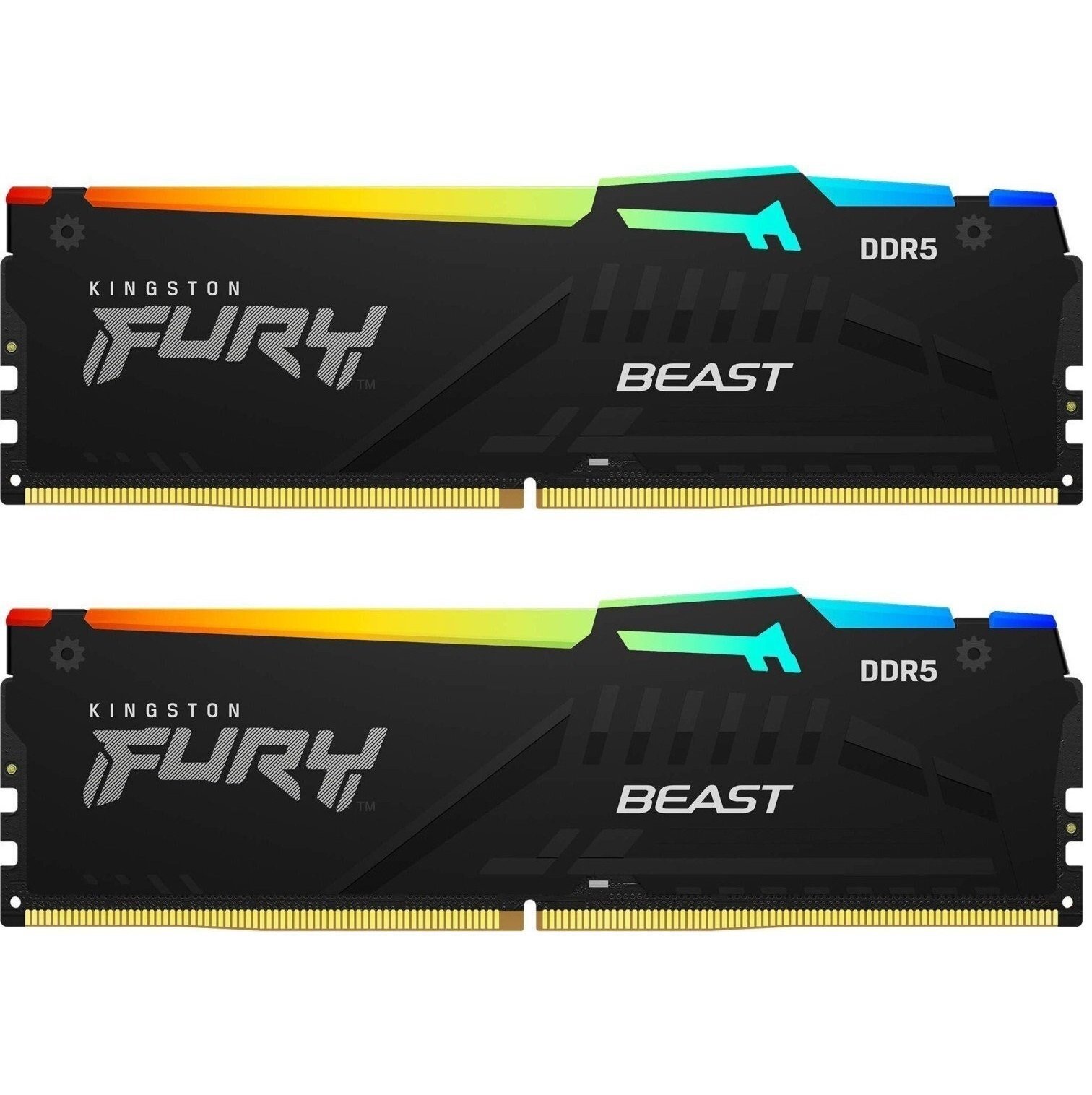 Память ПК Kingston DDR5 16GB KIT (8GBx2) 6000 FURY Beast RGB (KF560C40BBAK2-16) фото1