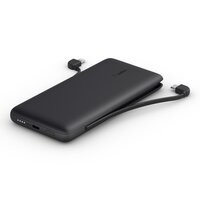 Портативный аккумулятор Belkin 10000mAh 23W integrated cables Black (BPB006BTBLK)