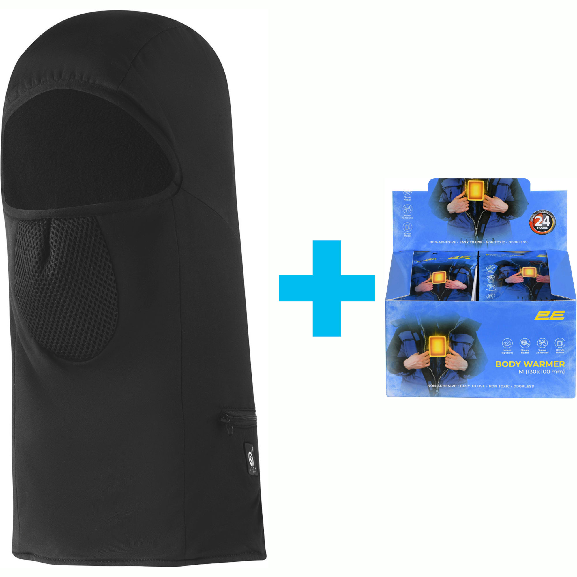 Балаклава з підігрівом 2E Shadow Black, M (2E-HBSWM-BK)фото1