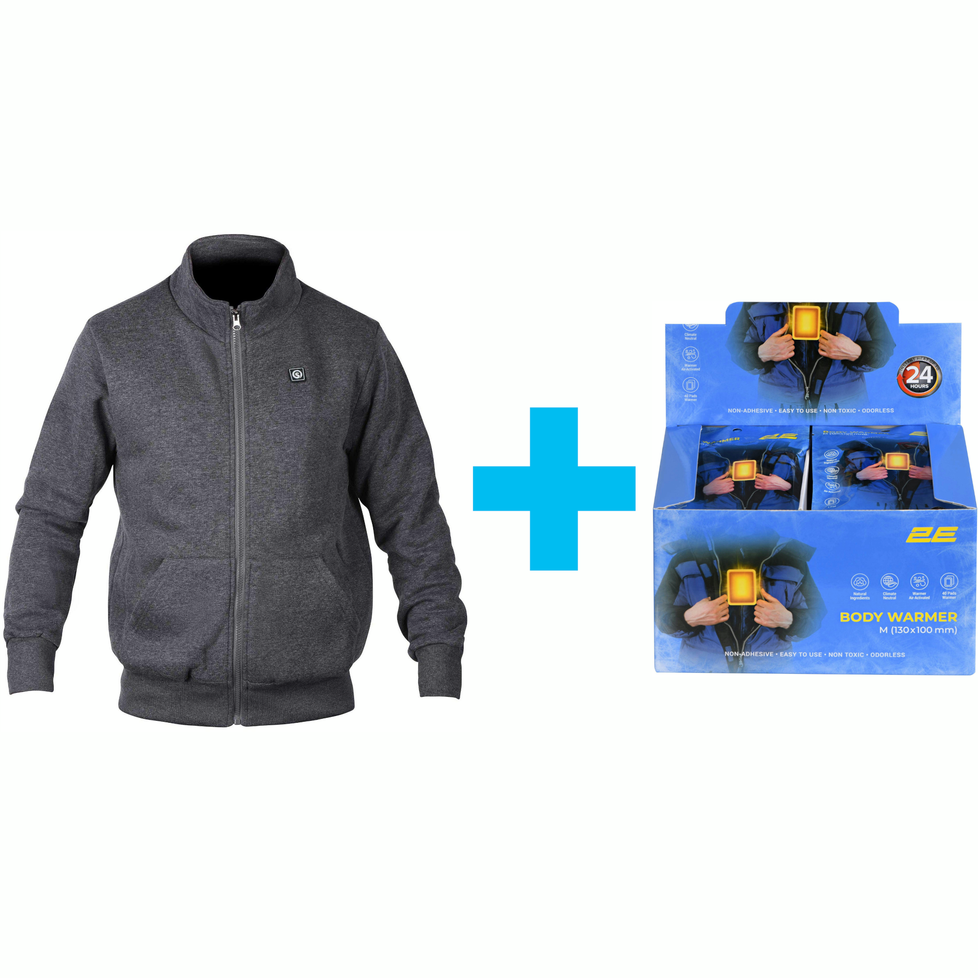 Кофта с подогревом 2E Heat Power Grey, S (2E-HJHPS-GR) фото 1