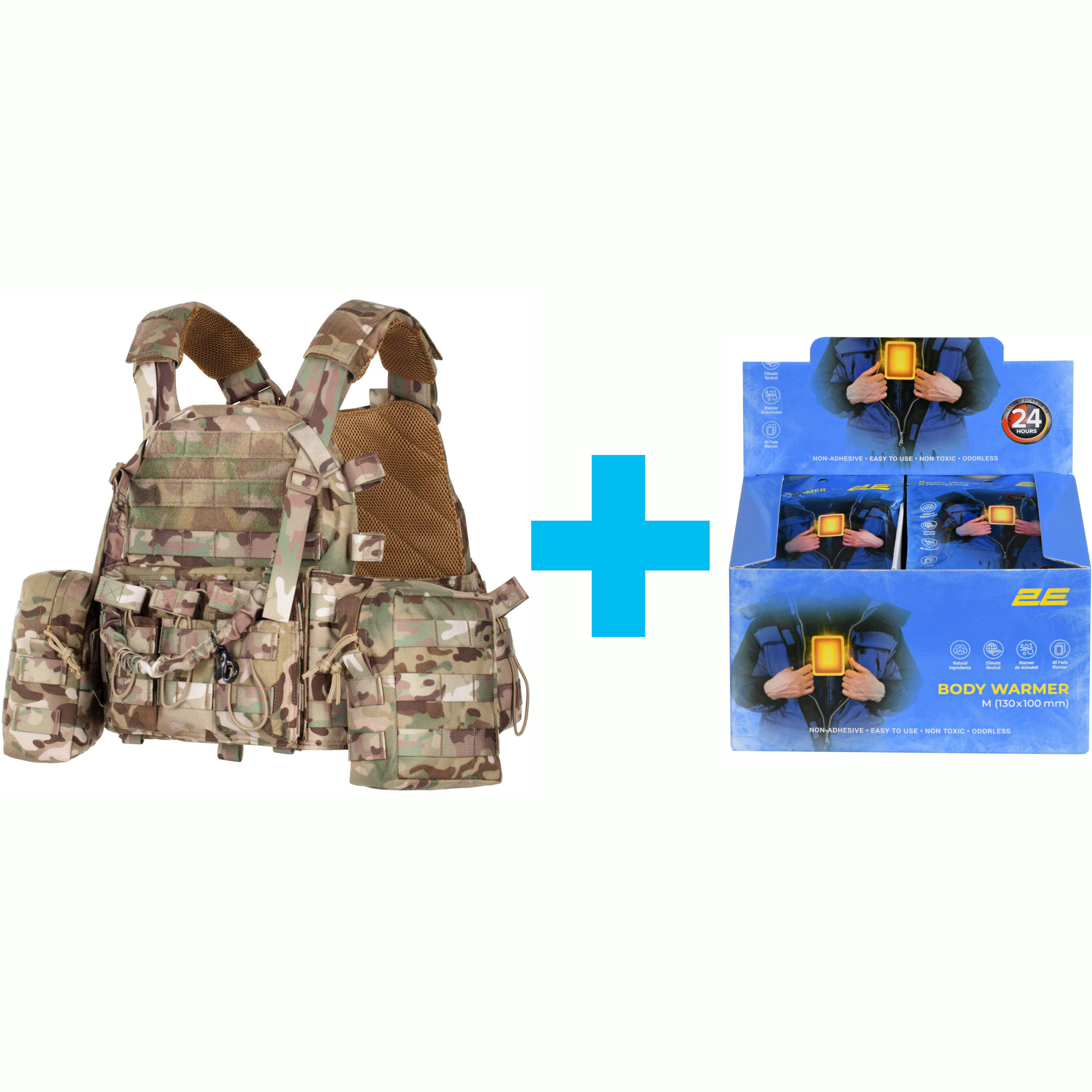 Плитоноска з підсумками Тип1, 2Е, Молле, камуфляж (2E-MILPLACARR1-MC)фото1