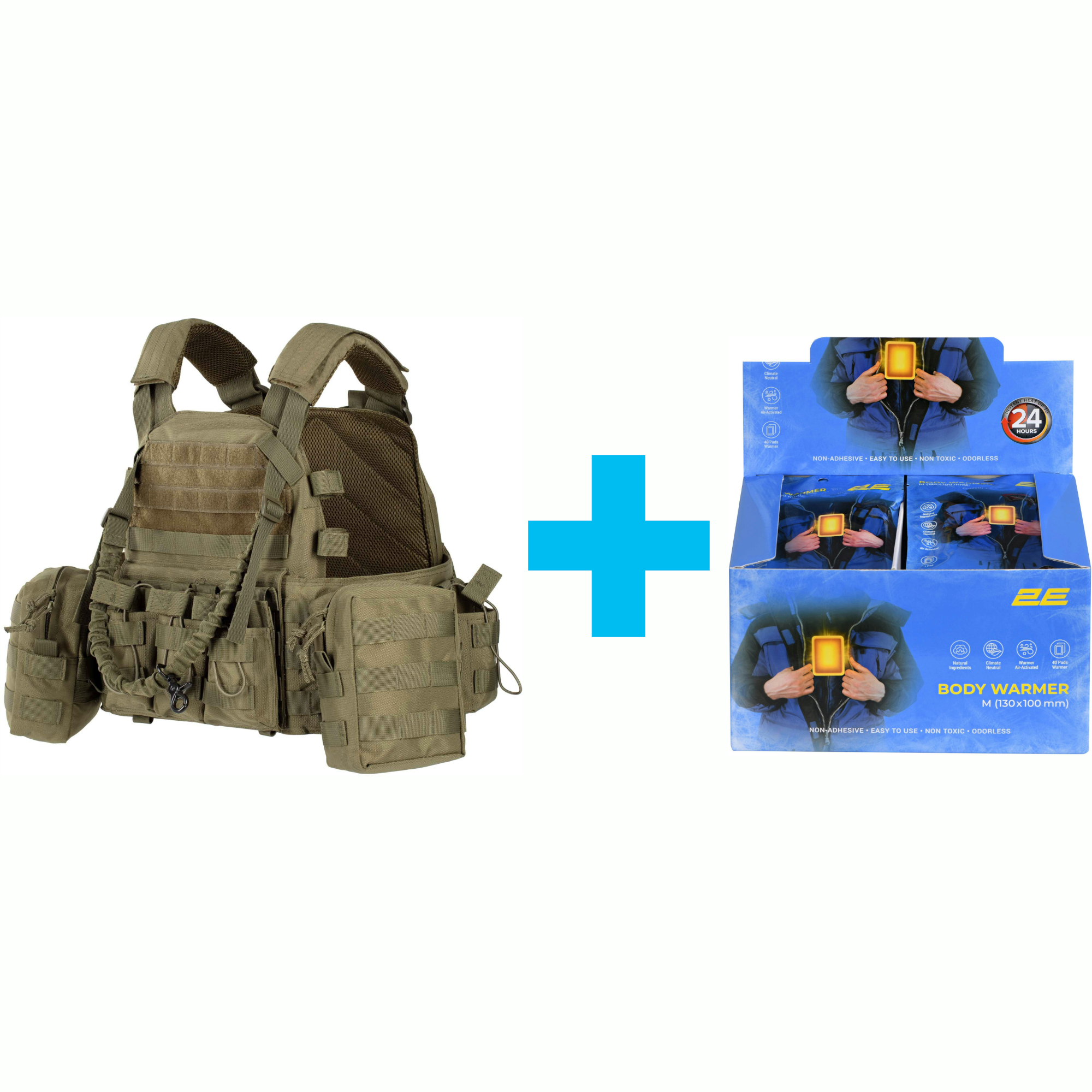 Плитоноска з підсумками Тип1, 2Е, Молле, хакі (2E-MILPLACARR1-OG)фото1