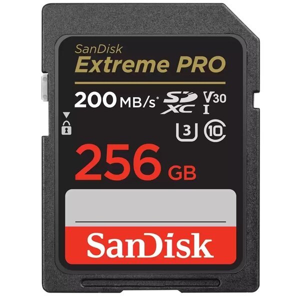 Акція на Карта памяти SanDisk SD 256GB C10 UHS-I U3 R200/W140MB/s Extreme Pro V30 (SDSDXXD-256G-GN4IN) від MOYO