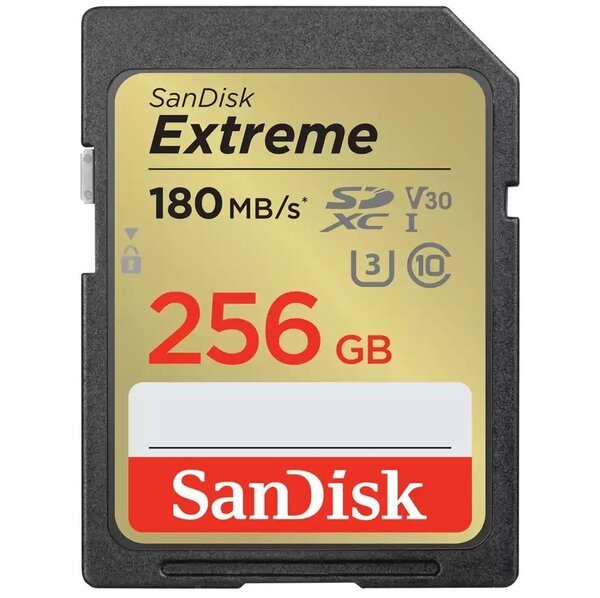

Карта памяти SanDisk SD 256GB C10 UHS-I U3 R180/W130MB/s Extreme V30 (SDSDXVV-256G-GNCIN)