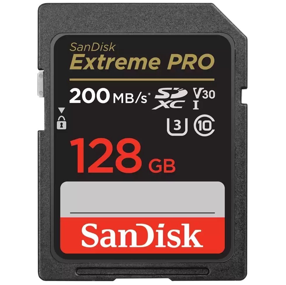 Карта памяти SanDisk SD 128GB C10 UHS-I U3 R200/W140MB/s Extreme Pro V30 (SDSDXXD-128G-GN4INЯ) фото 