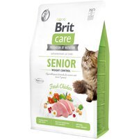 Сухой корм для пожилых кошек с избыточным весом Brit Care Cat GF Senior Weight Control с курицей, 2кг
