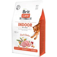 Сухой корм для кошек живущих в помещении Brit Care Cat GF Indoor Anti-stress с курицей, 0,4кг