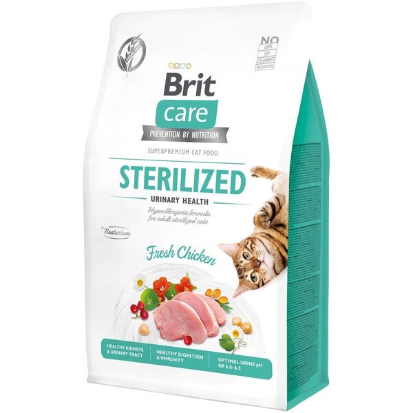 

Сухой корм для стерилизованных котов Brit Care Cat GF Sterilized Urinary Health с курицей, 0,4кг