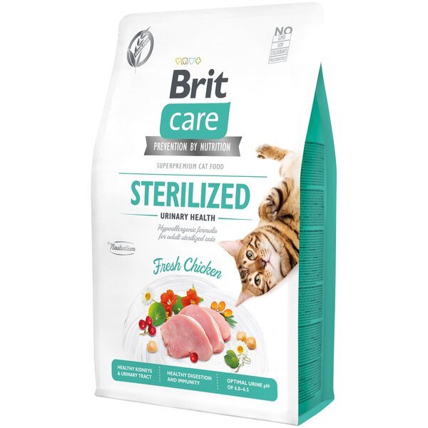 Сухой корм для стерилизованных котов Brit Care Cat GF Sterilized Urinary Health с курицей, 2кг