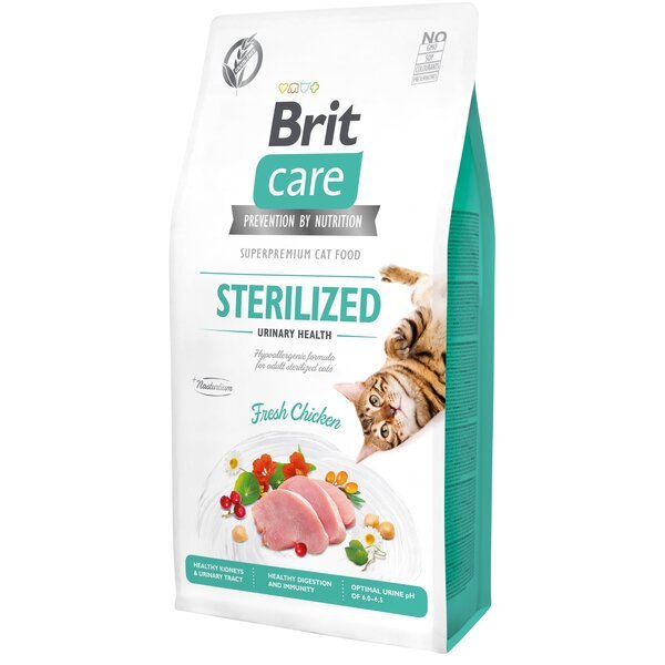 Сухой корм для стерилизованных котов Brit Care Cat GF Sterilized Urinary Health с курицей, 7кг