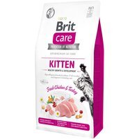 Сухой корм для котят Brit Care Cat GF Kitten Growth & Developmen с курицей и индейкой, 7кг