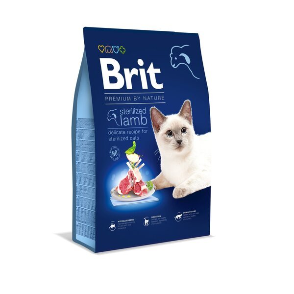 Сухой корм для стерилизованных котов Brit Premium by Nature Cat Sterilized Lamb с ягненком 8 кг