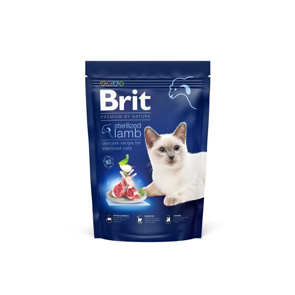 Сухой корм для стерилизованных котов Brit Premium by Nature Cat Sterilized Lamb с ягненком 1,5 кг