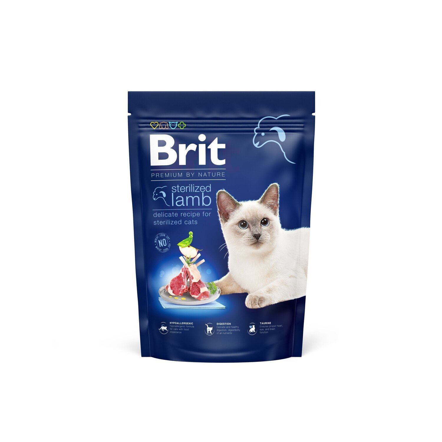 Сухой корм для стерилизованных котов Brit Premium by Nature Cat Sterilized Lamb с ягненком 0,8 кг фото 