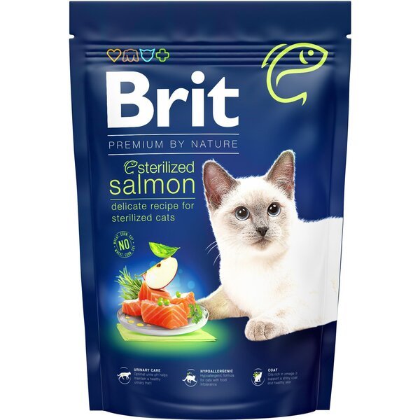 

Сухой корм для стерилизованных котов Brit Premium by Nature Cat Sterilized Salmon с лососем 1,5 кг