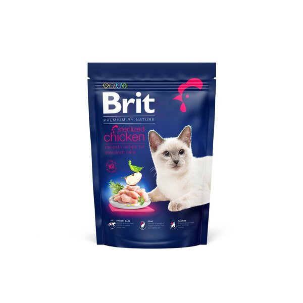 

Сухой корм для стерилизованных котов Brit Premium by Nature Cat Sterilised с курицей 0,8 кг