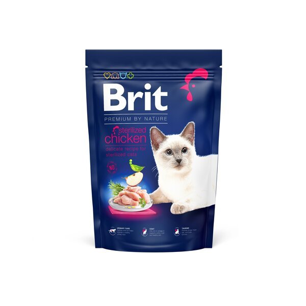 

Сухой корм для стерилизованных котов Brit Premium by Nature Cat Sterilised с курицей 0,3 кг