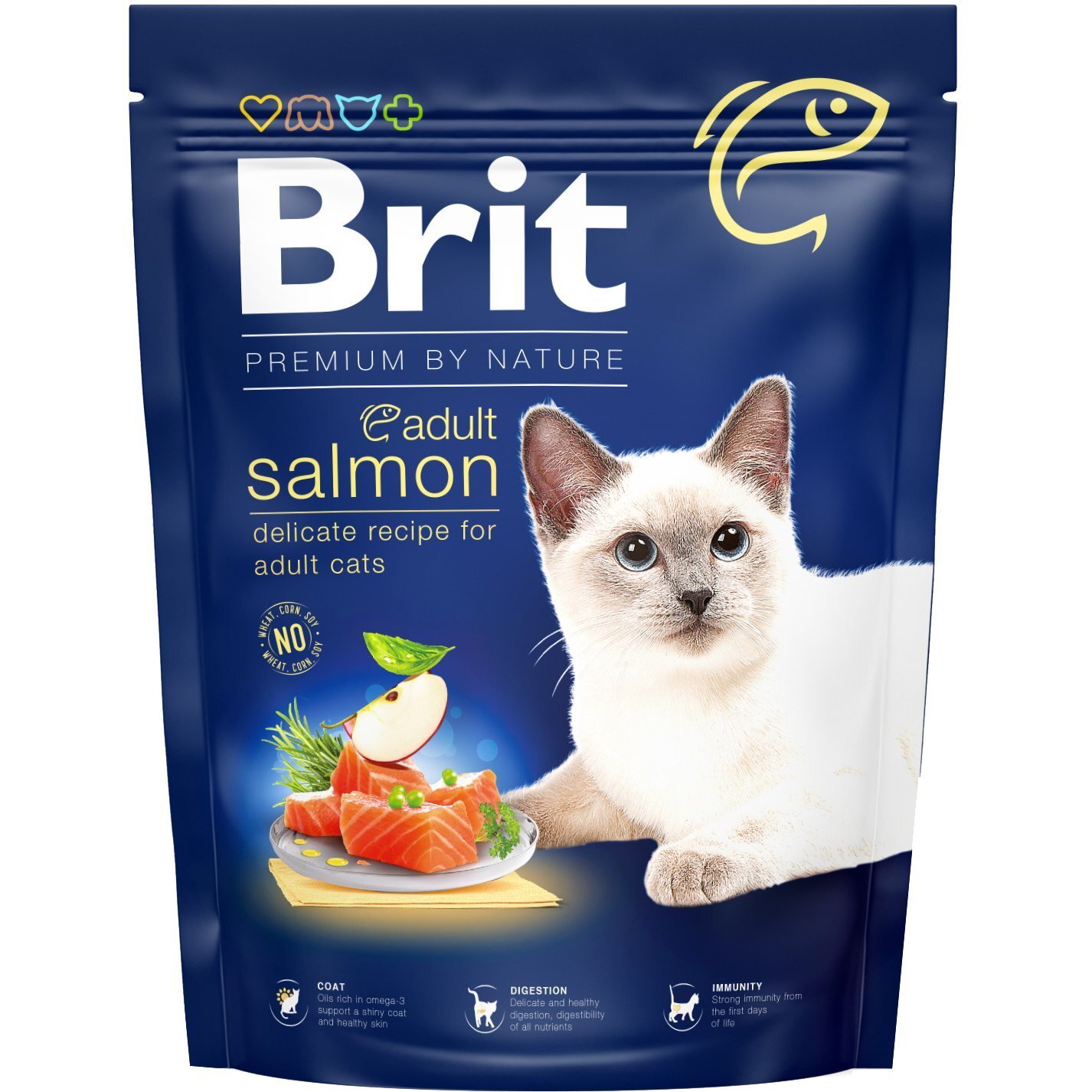 Сухой корм для взрослых кошек Brit Premium by Nature Cat Adult Chicken с лососем 0,3 кг фото 