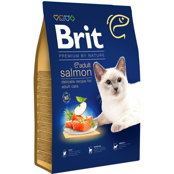 Сухой корм для кошек Brit Premium by Nature Cat Adult Salmon с лососем 8 кг