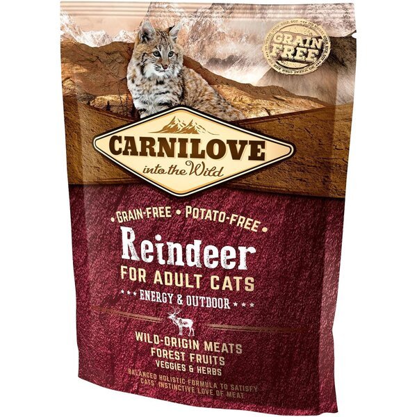 

Сухой корм для активных кошек Carnilove Raindeer Energy & Outdoor 0,4 кг