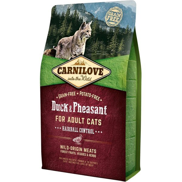 

Сухой корм для взрослых кошек Carnilove Cat Duck & Pheasant Hairball Control для выведения волосяных комков 2 кг