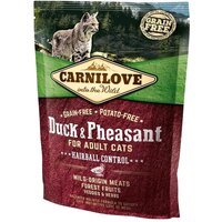 Сухой корм для взрослых кошек Carnilove Cat Duck & Pheasant Hairball Control для выведения волосяных комков 0,4 кг