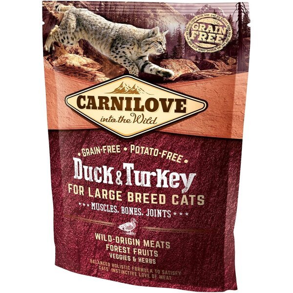 

Сухой корм для взрослых кошек крупных пород Carnilove Cat Duck & Turkey Large Breed 0,4 кг