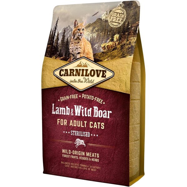 

Сухой корм для взрослых стерилизованных кошек Carnilove Lamb & Wild Boar Sterilised 2 кг