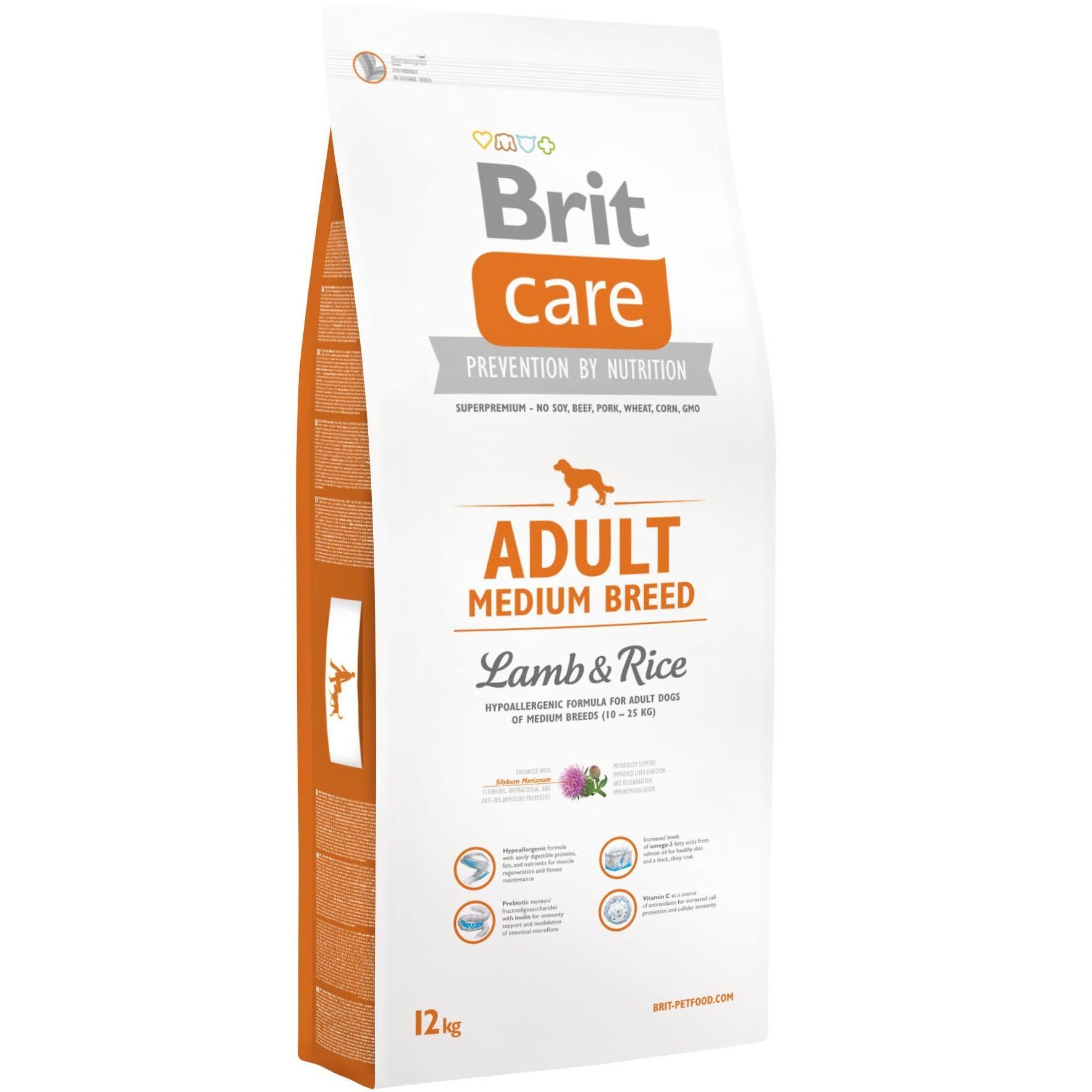 Сухий корм для дорослих собак середніх порід Brit Care Adult Medium Breed Lamb & Rice 12 кгфото1